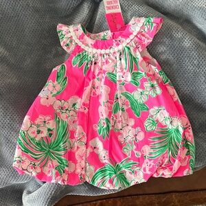 Lilly Pulitzer Pink Floral Baby Dress